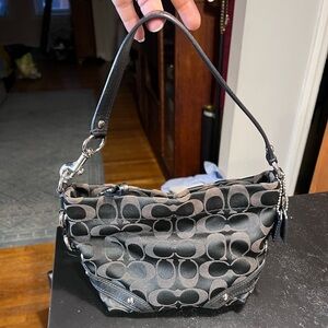 Vintage Coach Carly Mini Hobo Signature Shoulder Bag